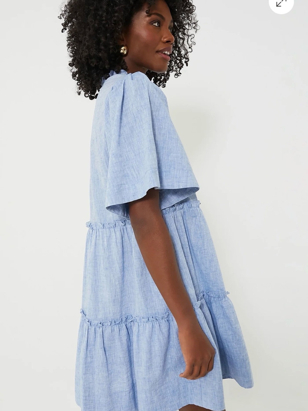 Tuckernuck Sky Blue Tiered V-Notch Mini Dress - Picture 3 of 9